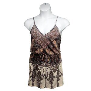 SHEIN VCAY Loose Summer Boho Romper Spaghetti Adjustable Straps XS Sz 2 New